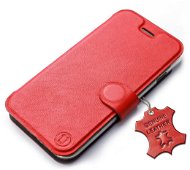 Mobiwear kožené flip pouzdro pro Apple iPhone SE 2020 / SE 2022 - Červené - Pouzdro na mobil