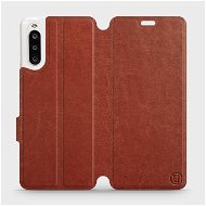 Phone Cover Flip case for Sony Xperia 10 II in Brown&Gray with grey interior - Kryt na mobil