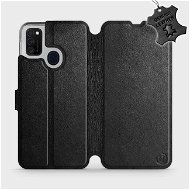 Flip case for Samsung Galaxy M21 - Black - Leather - Black Leather - Phone Cover