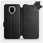 Flip puzdro na mobil Xiaomi Redmi Note 9 Pro – Čierne – kožené – Black Leather - Kryt na mobil