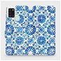 Flip case for Samsung Galaxy A21S - ME05P Blue tiles with flowers - Phone Cover