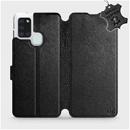 Flip case for Samsung Galaxy A21S - Black - Leather - Black Leather - Phone Cover