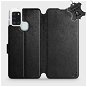 Flip puzdro na mobil Samsung Galaxy A21S – Čierne – kožené – Black Leather - Kryt na mobil
