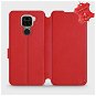 Flip puzdro na mobil Xiaomi Redmi Note 9 – Červené – kožené – Red Leather - Kryt na mobil