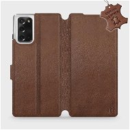 Flipové puzdro na mobil Samsung Galaxy Note 20 – Hnedé – kožené – Brown Leather - Kryt na mobil