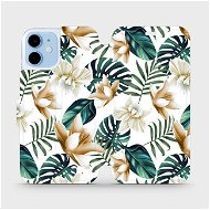Flip case for Apple iPhone 12 mini - MC07P Golden flowers and green leaves - Phone Cover