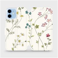 Flipové puzdro na mobil Apple iPhone 12 mini – MD03S Tenké rastlinky s kvetmi - Kryt na mobil