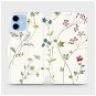 Flipové puzdro na mobil Apple iPhone 12 mini – MD03S Tenké rastlinky s kvetmi - Kryt na mobil