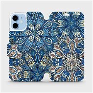 Flipové puzdro na mobil Apple iPhone 12 mini – V108P Modré mandala kvety - Kryt na mobil