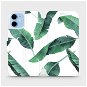 Flip case for Apple iPhone 12 mini - MG06P Green leaves on white background - Phone Cover