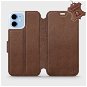 Flipové puzdro na mobil Apple iPhone 12 mini – Hnedé – kožené – Brown Leather - Kryt na mobil