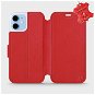 Flipové puzdro na mobil Apple iPhone 12 mini – Červené – kožené – Red Leather - Kryt na mobil