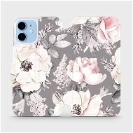 Flipové puzdro na mobil Apple iPhone 12 mini – MX06S Kvety na sivom pozadí - Kryt na mobil