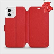 Flipové puzdro na mobil Apple iPhone 12 – Červené – kožené – Red Leather - Kryt na mobil