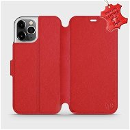 Flipové puzdro na mobil Apple iPhone 12 Pro – Červené – kožené –  Red Leather - Kryt na mobil