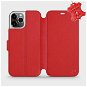 Flipové puzdro na mobil Apple iPhone 12 Pro – Červené – kožené –  Red Leather - Kryt na mobil