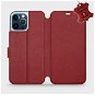 Flipové puzdro na mobil Apple iPhone 12 Pro Max – Tmavo červené – kožené – Dark Red Leather - Kryt na mobil