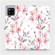 Phone Cover Flip mobile phone case Samsung Galaxy A42 5G - M124S Pink flowers - Kryt na mobil
