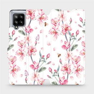 Flip mobile phone case Samsung Galaxy A42 5G - M124S Pink flowers - Phone Cover