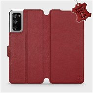 Kryt na mobil Flipové puzdro na mobil Samsung Galaxy S20 FE – Tmavo červené – kožené – Dark Red Leather - Kryt na mobil