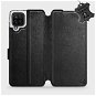 Flip case for Samsung Galaxy A12 - Black - Leather - Black Leather - Phone Cover