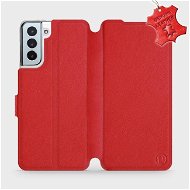 Flip puzdro na mobil Samsung Galaxy S21 Plus 5G – Červené – kožené – Red Leather - Kryt na mobil