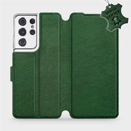 Flip case for Samsung Galaxy S21 Ultra 5G - Green - leather - Green Leather - Phone Cover