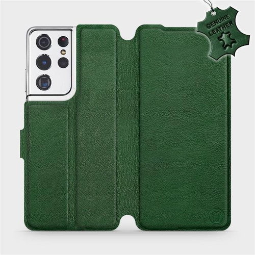 Flip case for Samsung Galaxy S21 Ultra 5G - Green - leather - Green Leather - Phone Cover - Main image