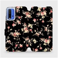 Flip case for Xiaomi Redmi 9T - VD02S Flowers on black - Phone Cover