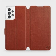 Flip case for Samsung Galaxy A72 in Brown&Gray with grey interior - Phone Cover