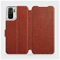 Phone Cover Flip case for Xiaomi Redmi Note 10 in Brown&Gray with grey interior - Kryt na mobil