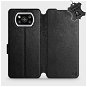 Phone Cover Leather flip case for Xiaomi Poco X3 Pro - Black - Black Leather - Kryt na mobil