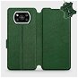 Phone Cover Leather flip case for Xiaomi Poco X3 Pro - Green - Green Leather - Kryt na mobil