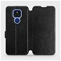 Phone Cover Flip case for Motorola Moto E7 Plus in Black&Gray with grey interior - Kryt na mobil
