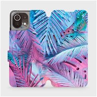Flip case for Xiaomi Mi 11 Lite LTE / 5G - MG10S Purple and blue leaves - Phone Cover