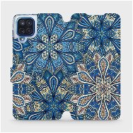 Flipové puzdro na mobil Samsung Galaxy M12 – V108P Modré mandala kvety - Kryt na mobil