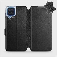 Phone Cover Leather flip case for Samsung Galaxy M12 - Black - Black Leather - Kryt na mobil