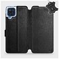 Phone Cover Leather flip case for Samsung Galaxy M12 - Black - Black Leather - Kryt na mobil