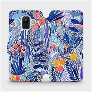 Phone Cover Flip mobile phone case Samsung Galaxy A6 2018 - MP03P Blue flower - Kryt na mobil