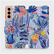 Flip case for Samsung Galaxy S21 - MP03P Blue flower - Phone Cover