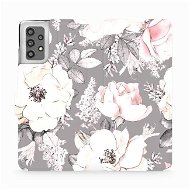 Flip case for mobile Samsung Galaxy A32 LTE - MX06S Flowers on gray background - Phone Cover