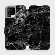Mobiwear Realme 8 flip tok - V056P, fekete márvány - Telefon tok