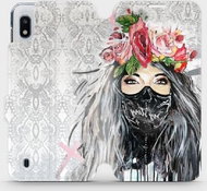 Flip mobile phone case Asus Zenfone 8 - MF12P Lady with flowers and mask - Phone Cover