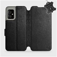 Phone Cover Leather flip case for Asus Zenfone 8 - Black - Black Leather - Kryt na mobil