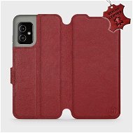 Leather flip case for Asus Zenfone 8 - Dark Red - Dark Red Leather - Phone Cover