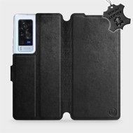 Leather flip case for Vivo X60 Pro 5G - Black - Black Leather - Phone Cover