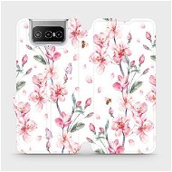 Flip mobile phone case Asus Zenfone 8 Flip - M124S Pink flowers - Phone Cover