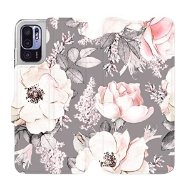 Flip case for Xiaomi Redmi Note 10 5G - MX06S Flowers on grey background - Phone Cover