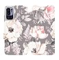 Phone Cover Flip case for Xiaomi Redmi Note 10 5G - MX06S Flowers on grey background - Kryt na mobil