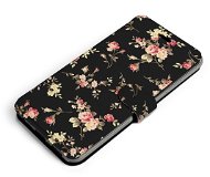 Mobiwear Flip case for Samsung Galaxy S22 Ultra - VD02S Flowers on black - Phone Case